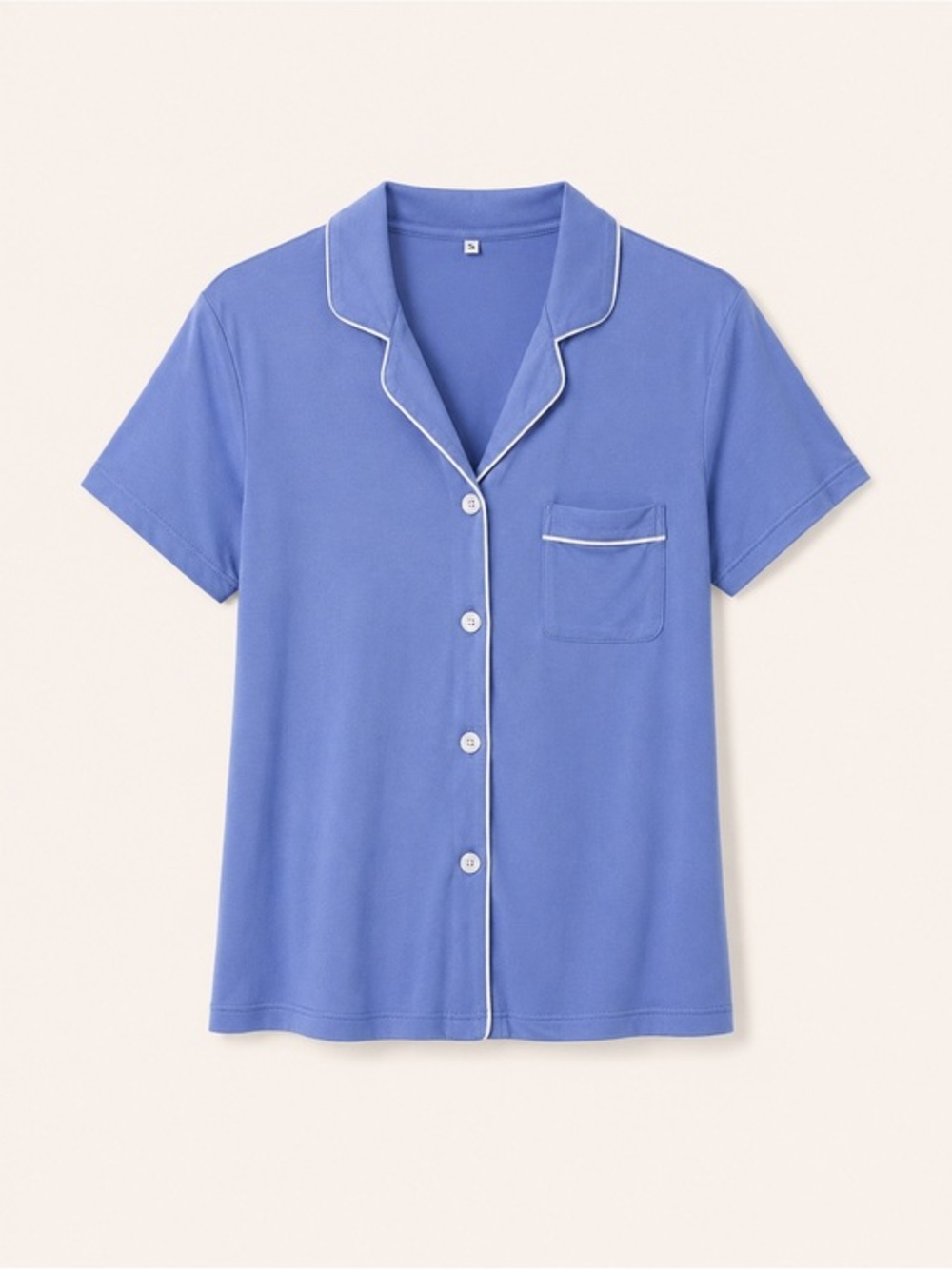 5/$25 🎉 Blue Short Sleeve Pajama Top with White Lining